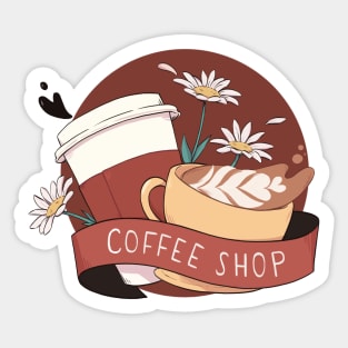 coffee shop au - tropes series Sticker